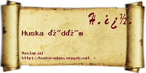 Huska Ádám névjegykártya